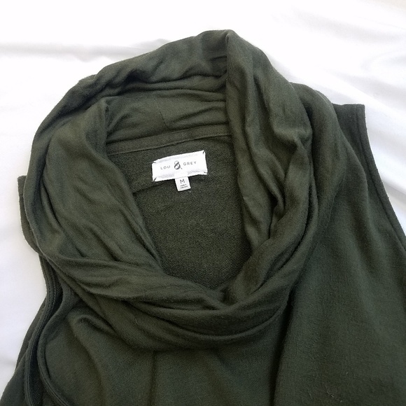 Lou & Grey Sleeveless Cowl Neck Top Medium Green - Picture 3 of 8